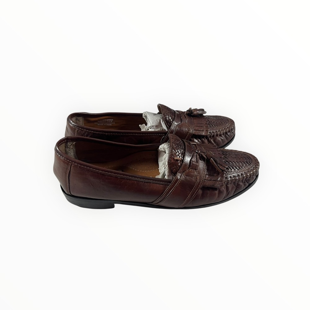 Nunn Bush Men's Brown Leather Tassel Loafer Shoes Size 10